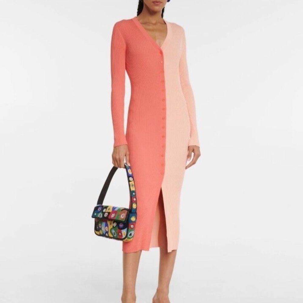 STAUD Two-Tone Pink and Peach Dress